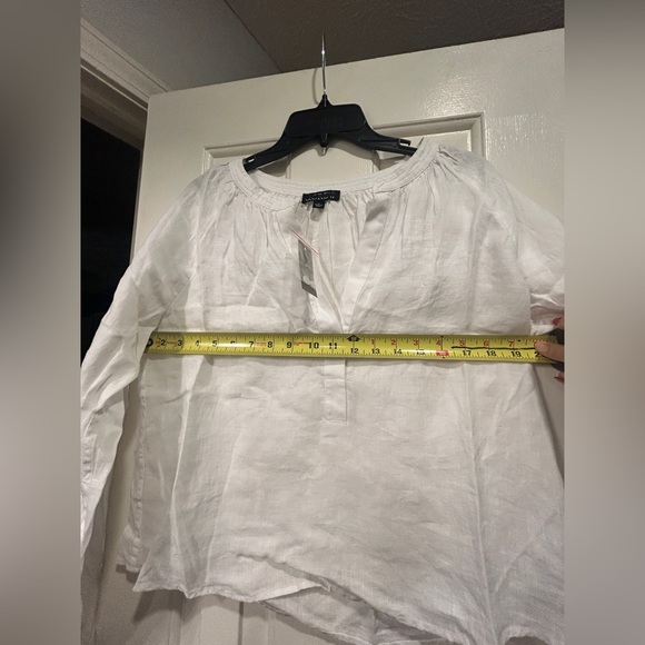 NWT J Crew Cabana Top Linen Shirt Breathable Date Vacation  CI542 White Small - Picture 9 of 11